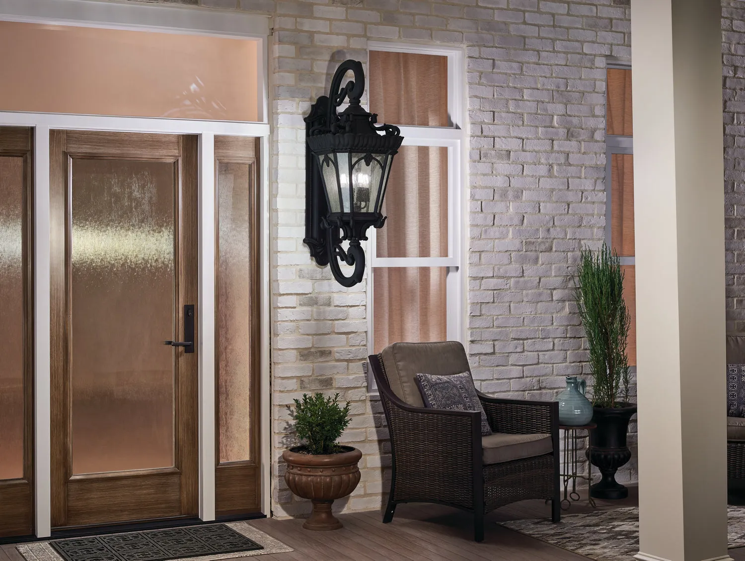 Four Light Outdoor Post Mount from the Tournai Collection in Textured Black Finish by Kichler