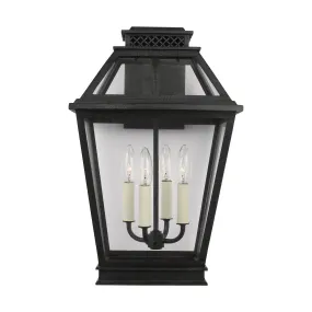 Four Light Outdoor Wall Lantern from the Falmouth Collection in Dark Weathered Zinc Finish by Visual Comfort Studio