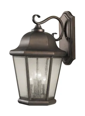 Four Light Outdoor Wall Lantern from the Martinsville Collection in Corinthian Bronze Finish by Generation Lighting