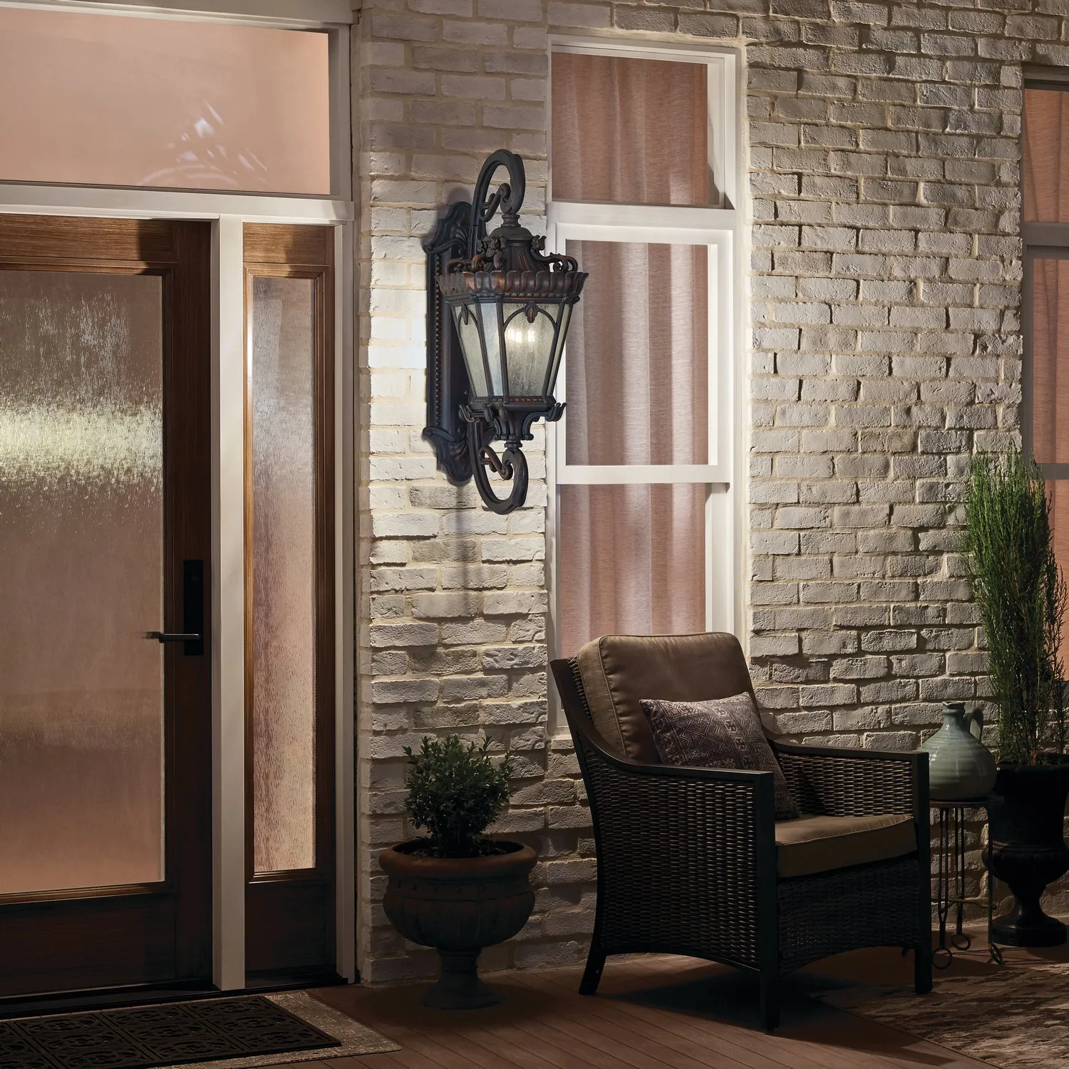 Four Light Outdoor Wall Mount from the Tournai Collection in Londonderry Finish by Kichler