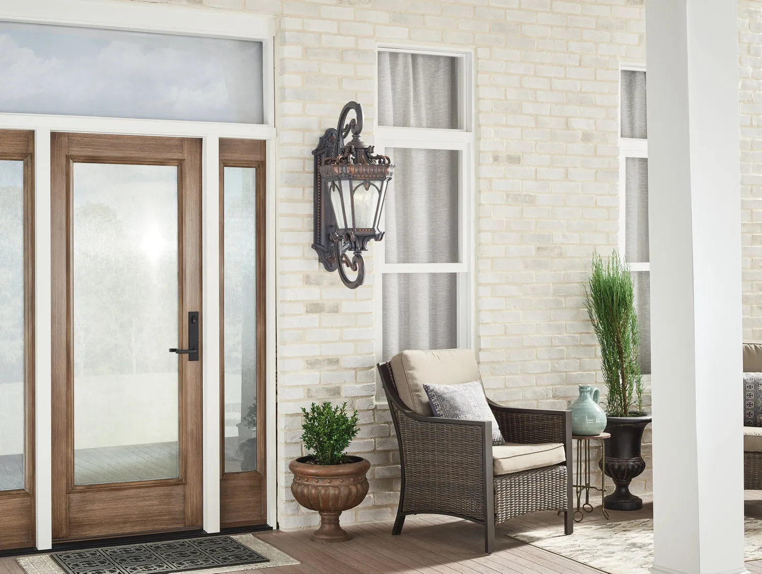 Four Light Outdoor Wall Mount from the Tournai Collection in Londonderry Finish by Kichler