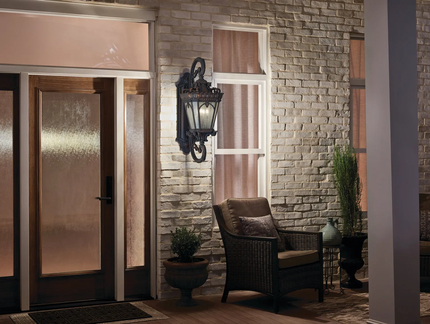 Four Light Outdoor Wall Mount from the Tournai Collection in Londonderry Finish by Kichler