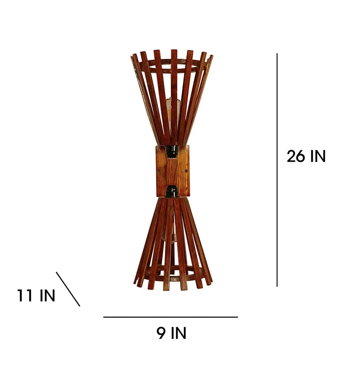 Funnel Duo Brown Wooden Wall Light