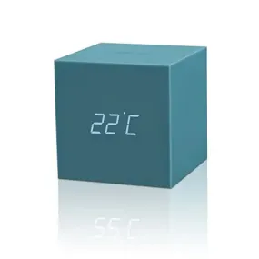 Gingko Gravity Cube Click Clock Teal 18TL