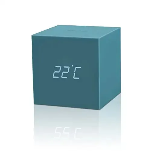Gingko Gravity Cube Click Clock Teal 18TL