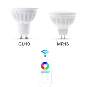 GLEDOPTO 2.4g 4W Gu10  mr16  led spotlight lamp Smart Wireless  LED bulbs RGBW led light for 8-zone remote controller AC/DC LED