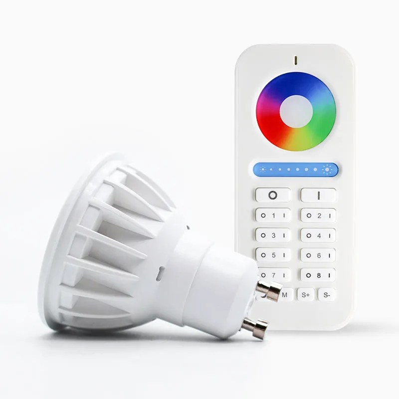 GLEDOPTO 2.4g 4W Gu10  mr16  led spotlight lamp Smart Wireless  LED bulbs RGBW led light for 8-zone remote controller AC/DC LED
