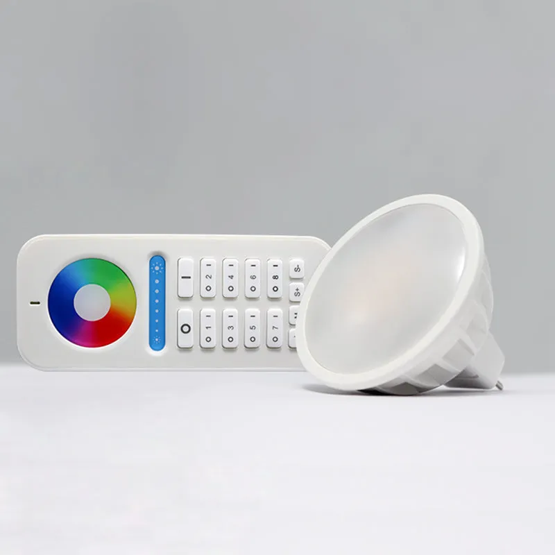 GLEDOPTO 2.4g 4W Gu10  mr16  led spotlight lamp Smart Wireless  LED bulbs RGBW led light for 8-zone remote controller AC/DC LED