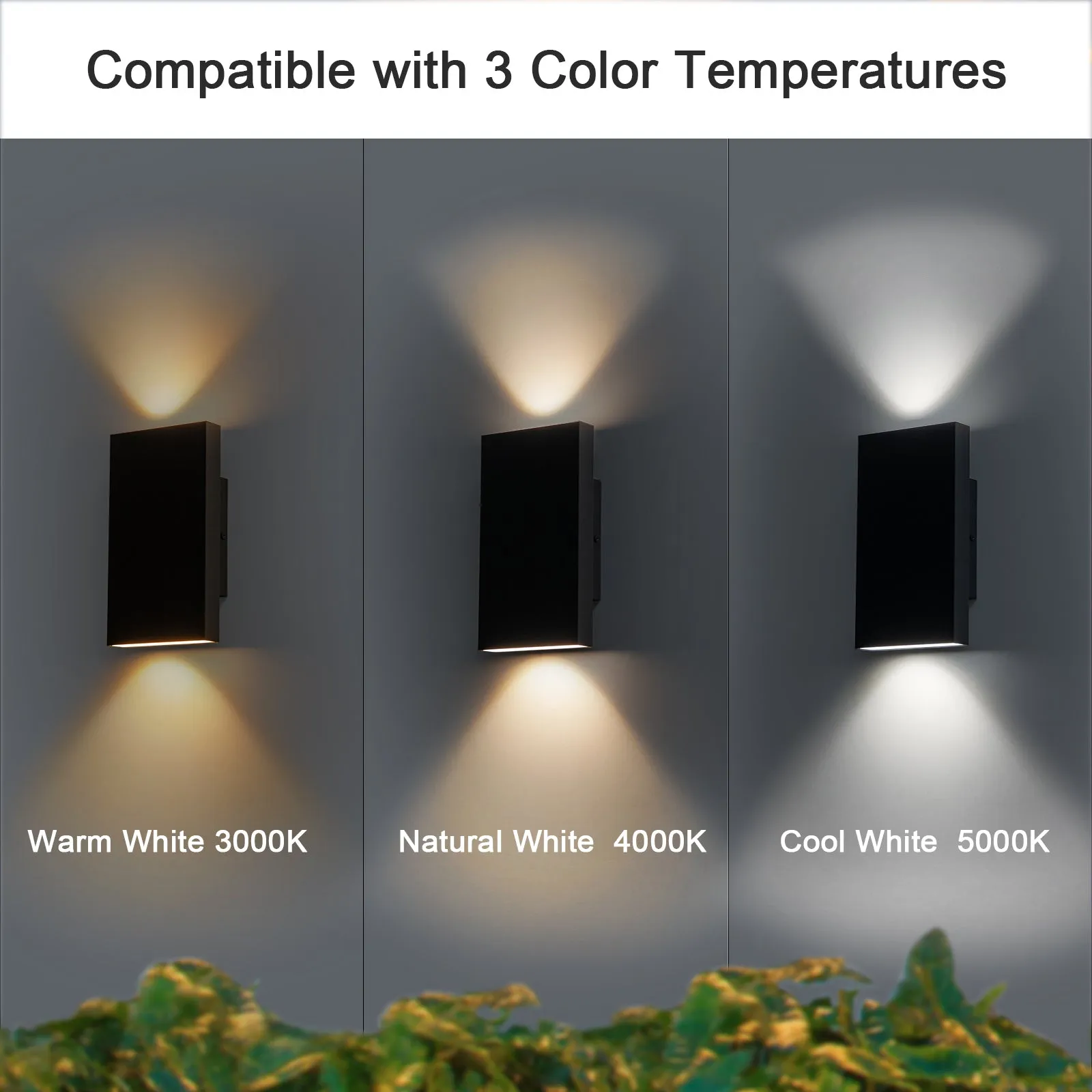 Glowlings 2-Light 10‘’High Modern Integrated Black Outdoor LED Wall Sconce