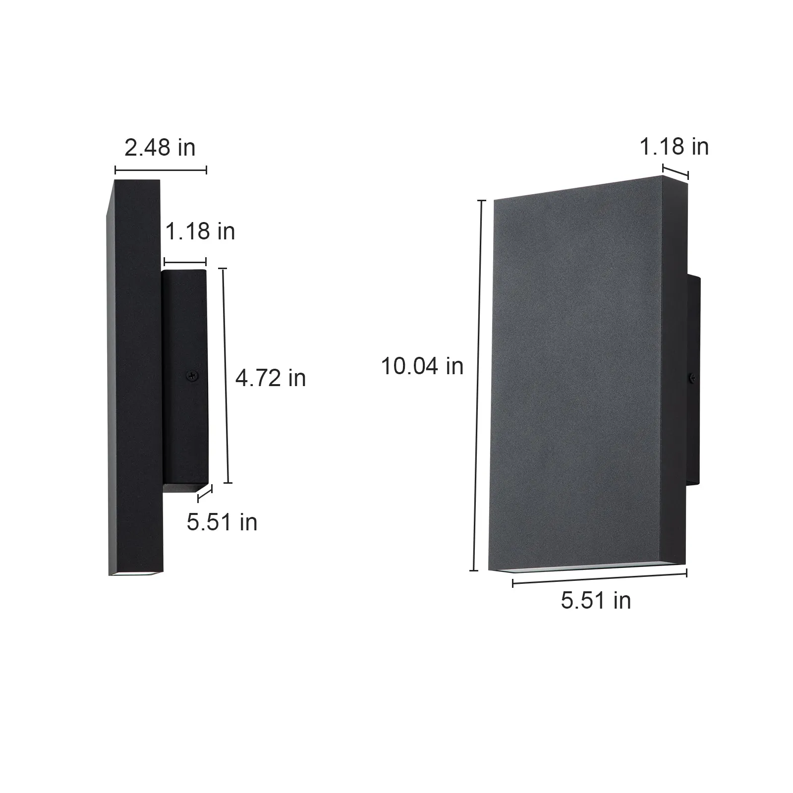 Glowlings 2-Light 10‘’High Modern Integrated Black Outdoor LED Wall Sconce