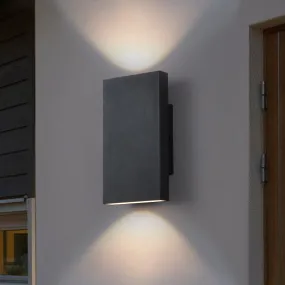 Glowlings 2-Light 10‘’High Modern Integrated Black Outdoor LED Wall Sconce