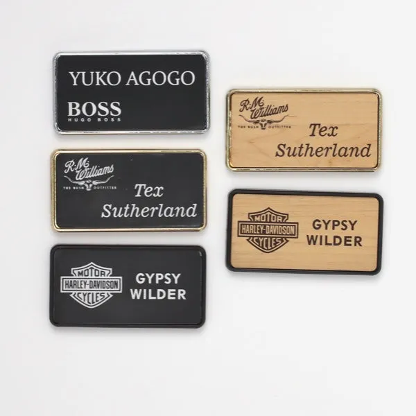Gold Name Badge Holders - Large Size - Pack of 20