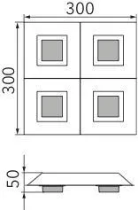 Grossmann BASIC Four Lamp Square Ceiling Light - Colour Options
