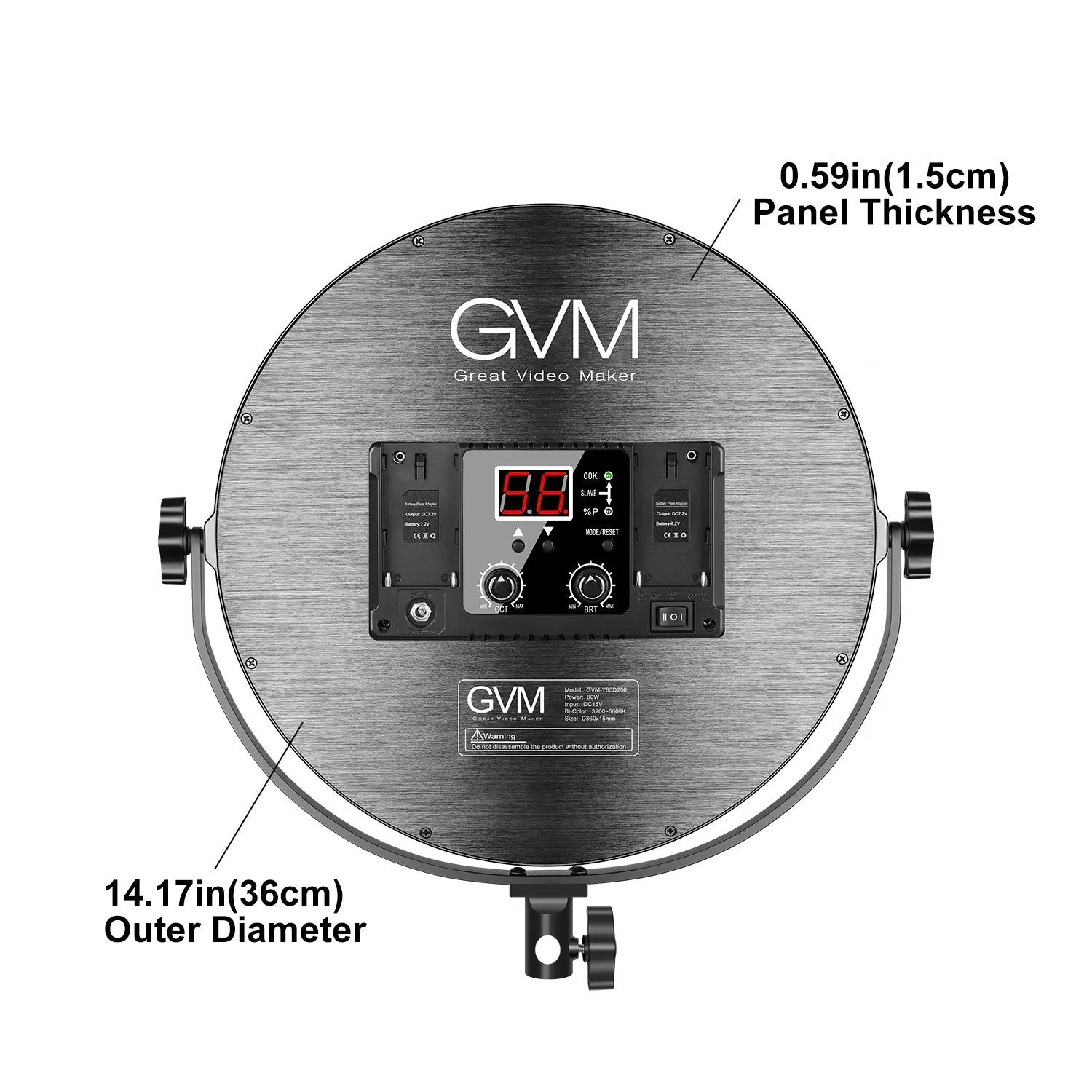 GVM Y60D256 Bi-Color LED Video Edge Light (15")