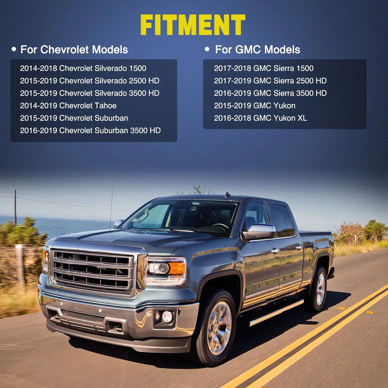 Headlight Dimmer Switch with Blue LED Light Compatible with 2014-2019 Chevy Silverado 1500 2500HD 3500HD Tahoe 2017-2019 GMC Sierra 1500 2500HD 3500HD