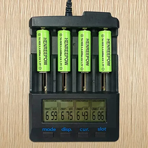 Henreepow Ni-MH AA Rechargeable Batteries, Double A High Capacity 1.2V Pre-Charged for Garden Landscaping Outdoor Solar Lights, String Lights, Pathway Lights (AA-600mAh-12pack)
