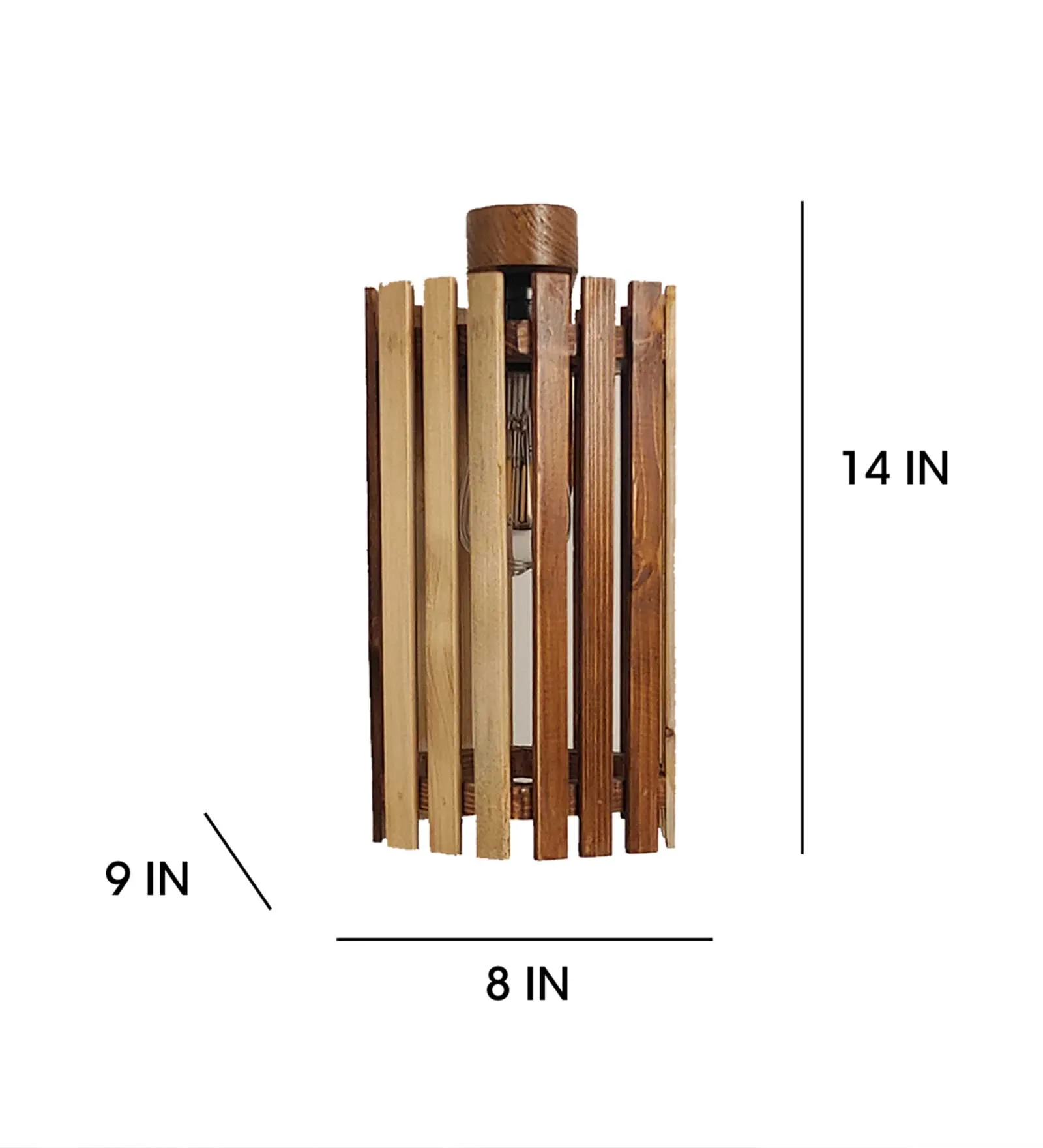 Hexa Brown Wooden Wall Light