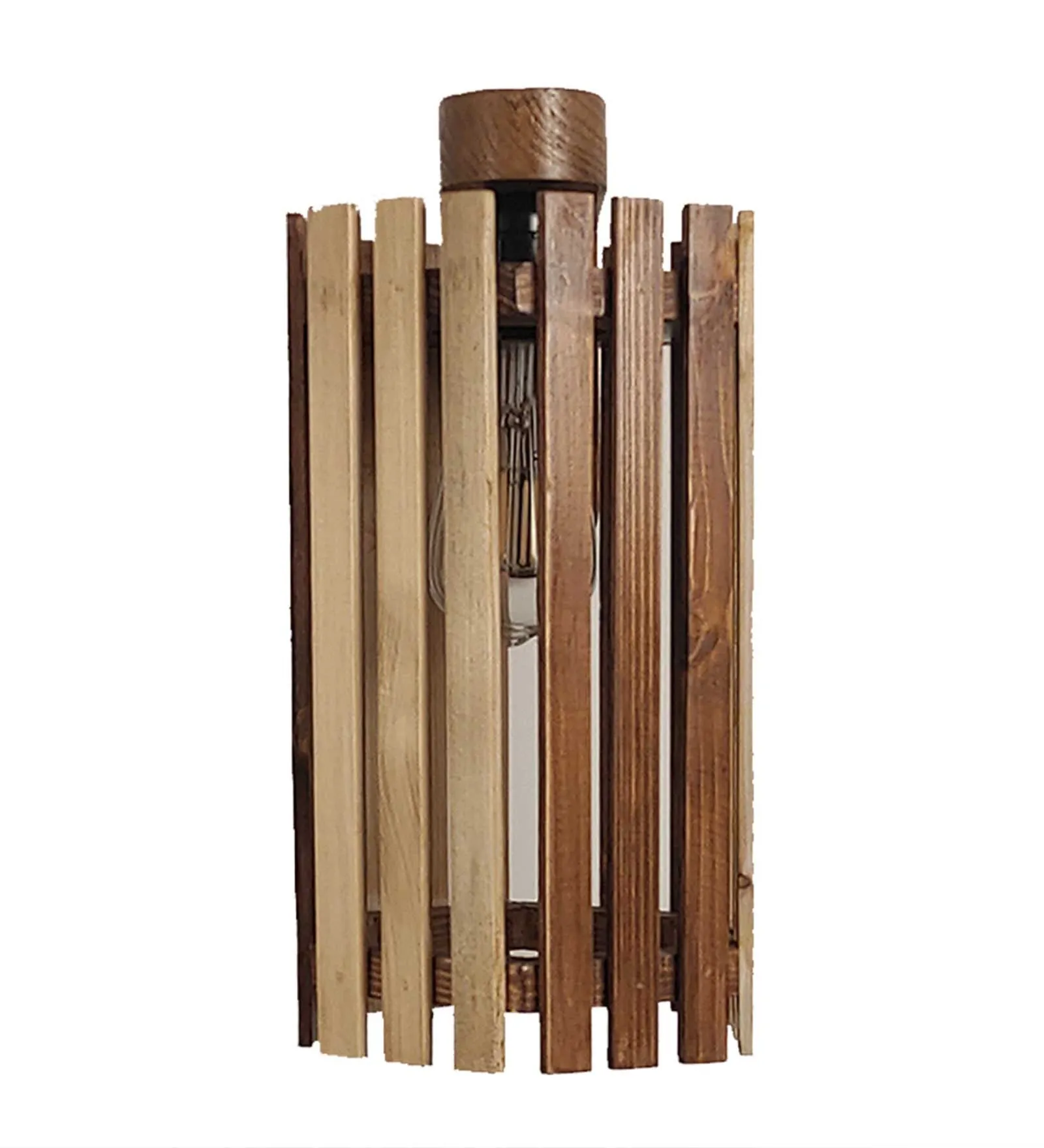 Hexa Brown Wooden Wall Light