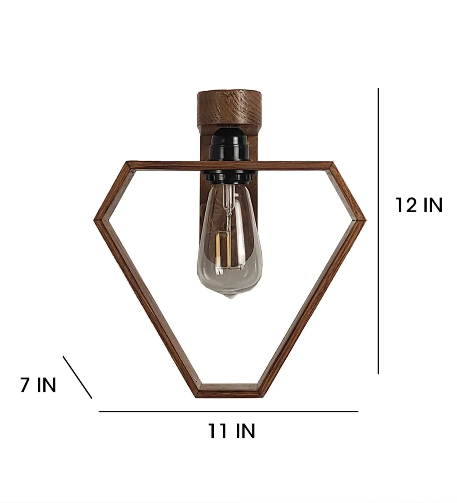 Hexad Brown Wooden - Wall Light