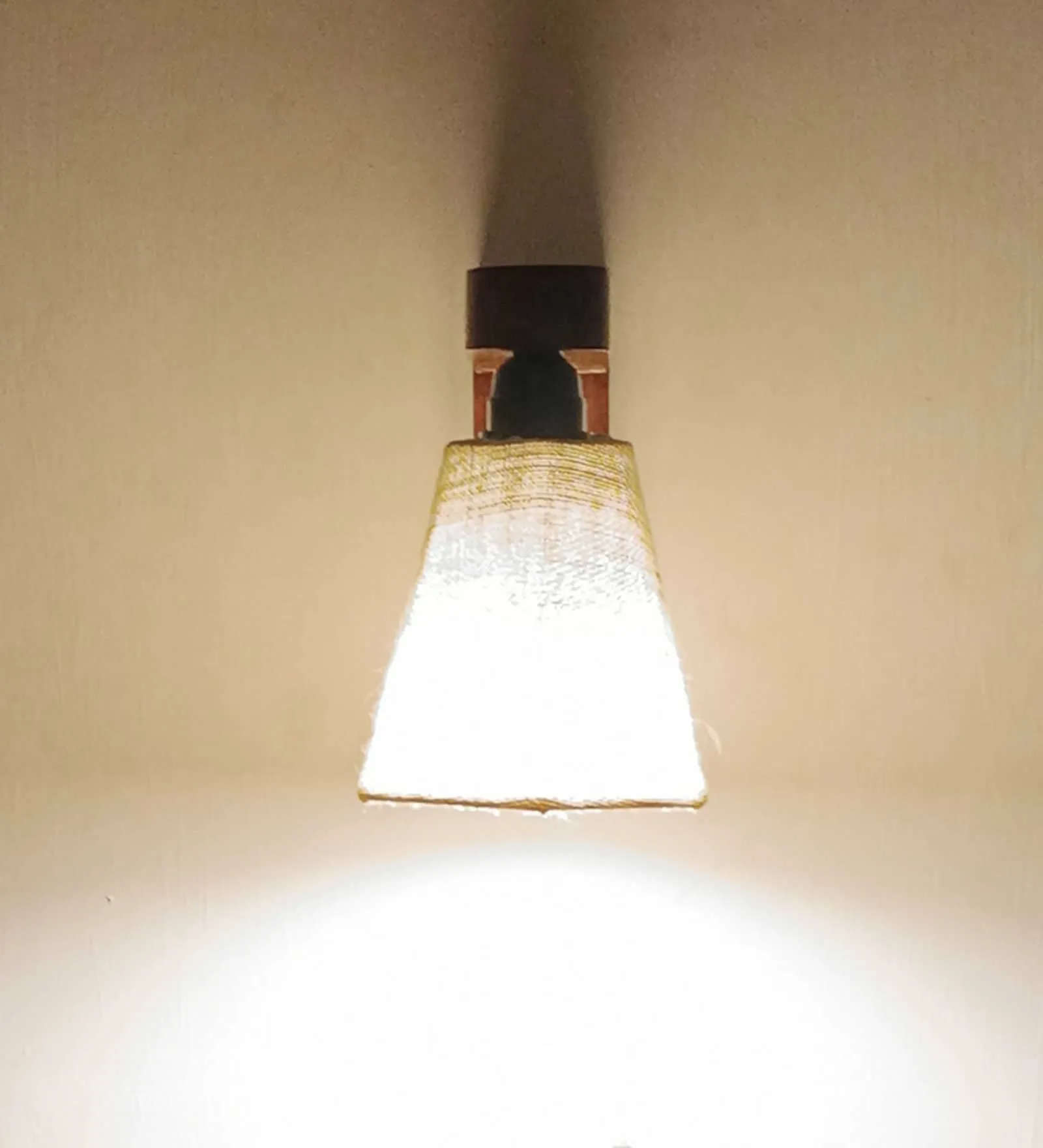 Hexagon Brown Wooden Wall Light
