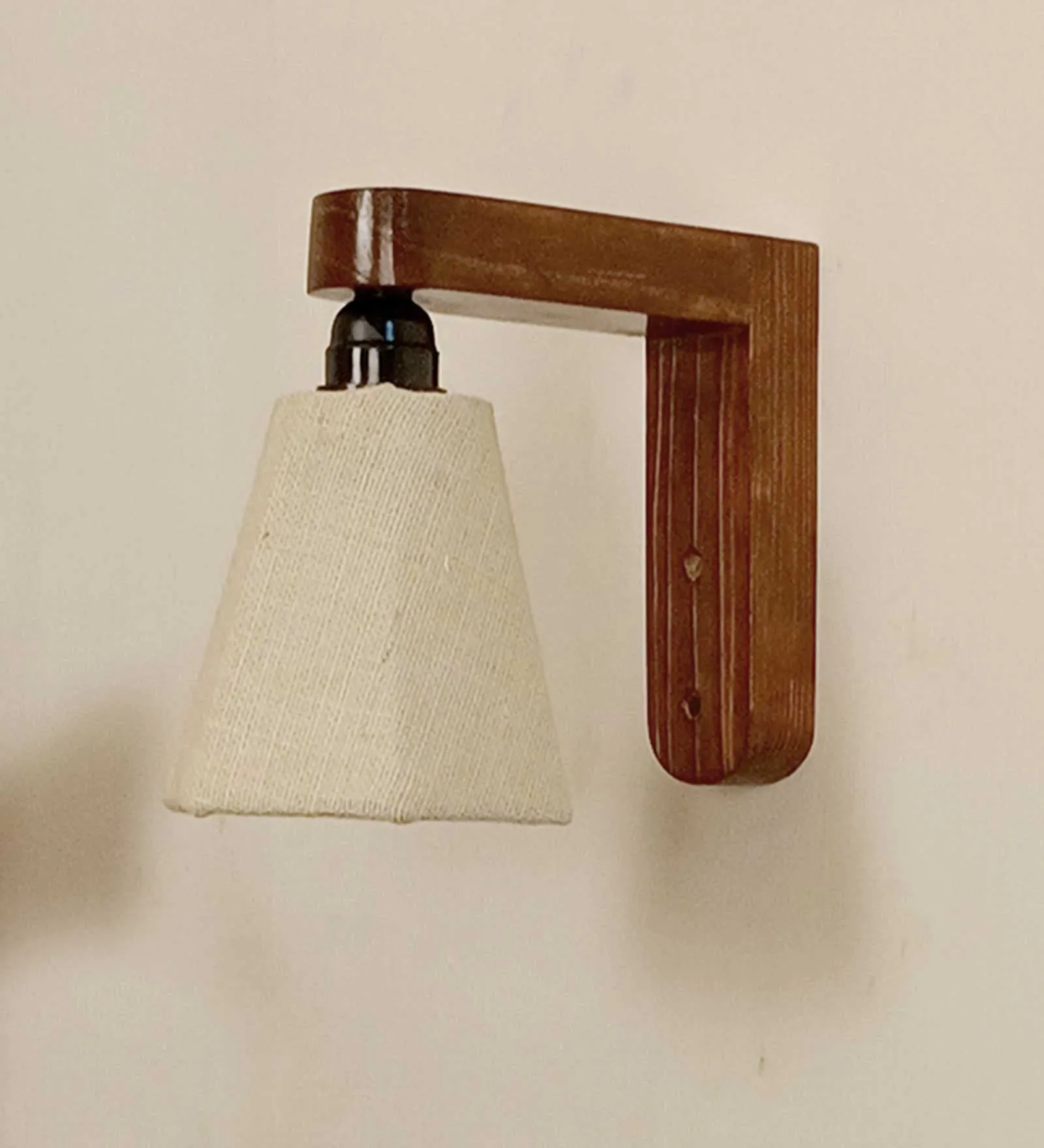 Hexagon Brown Wooden Wall Light