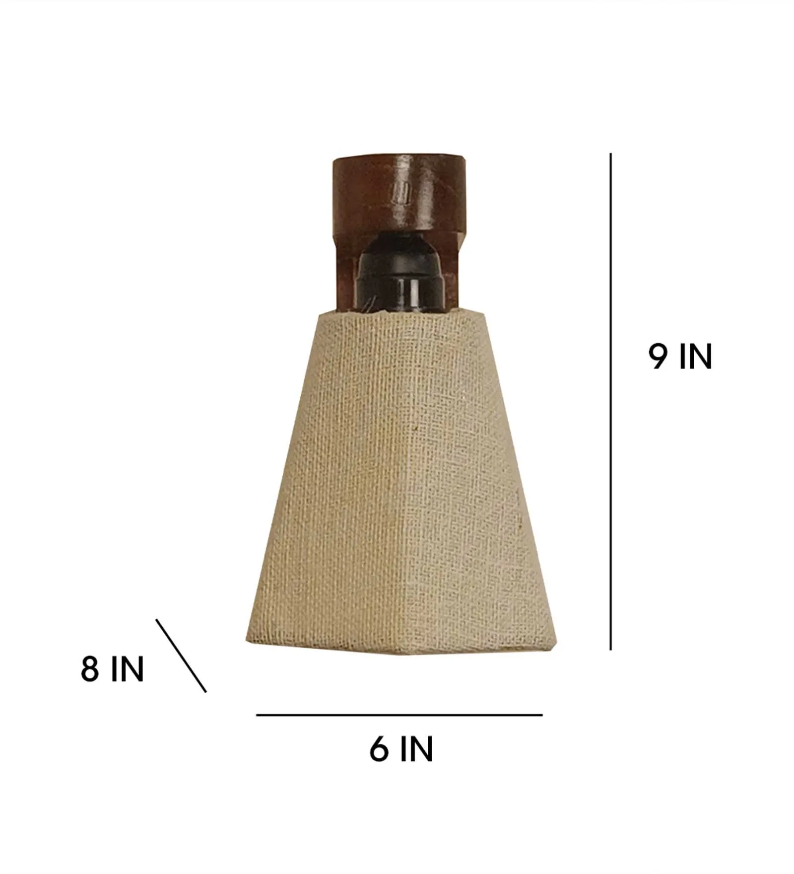 Hexagon Brown Wooden Wall Light