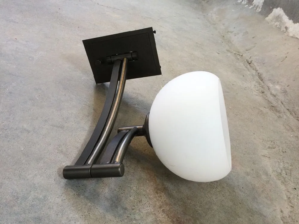 Hubbardton Forge Wall Light Sconce, Swing Arm, Frosted Glass, Bronze
