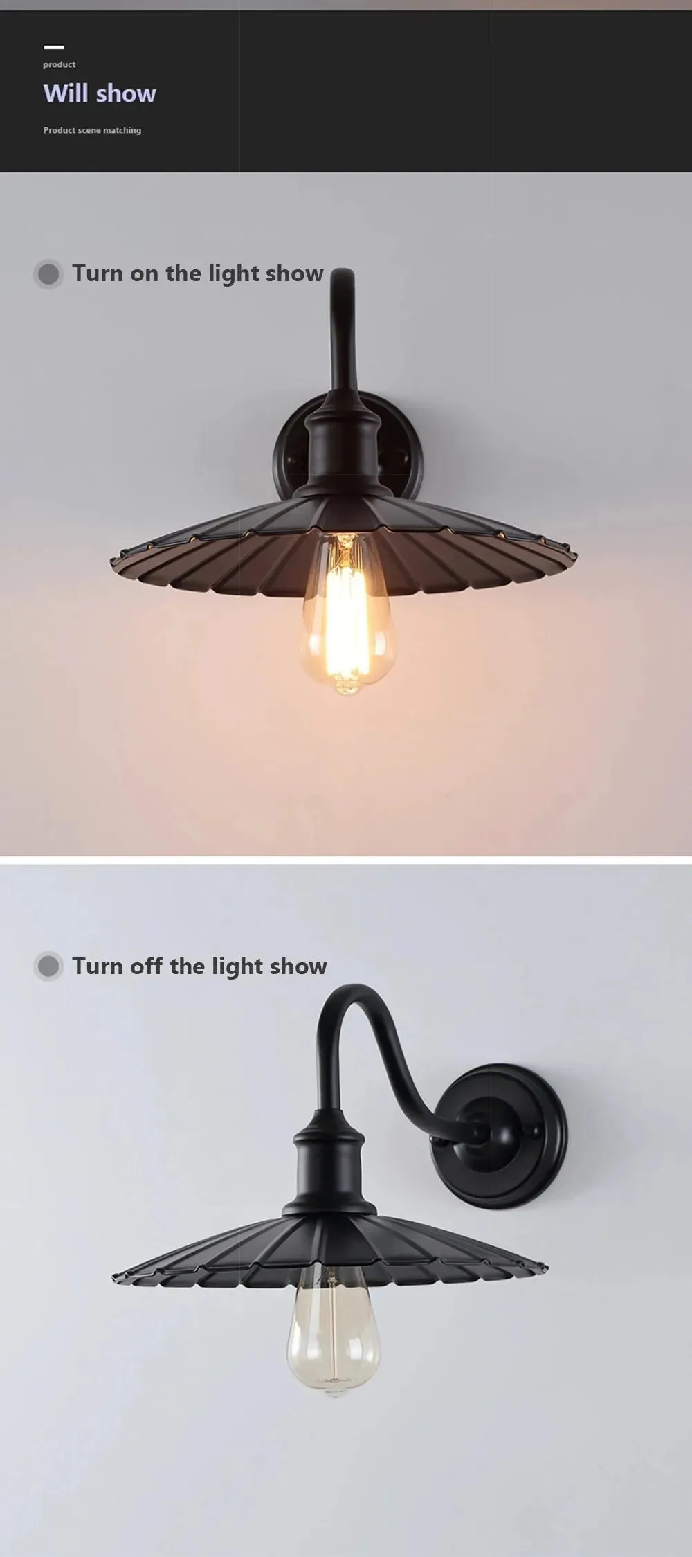 Industry LED Wall Lamp Retro American Style Iron E27 For Courtyard Balcony Staircase Corridor Bedroom Bar Illumination Fixtures