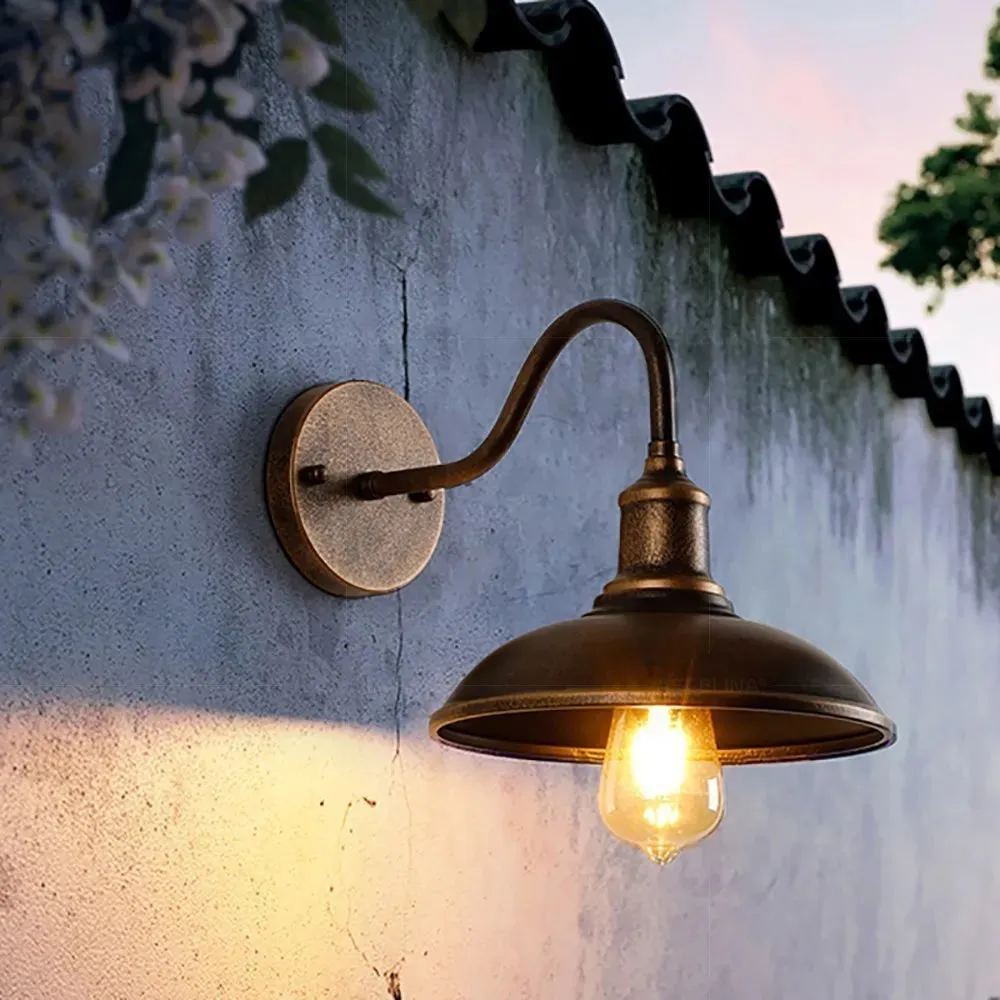 Industry LED Wall Lamp Retro American Style Iron E27 For Courtyard Balcony Staircase Corridor Bedroom Bar Illumination Fixtures