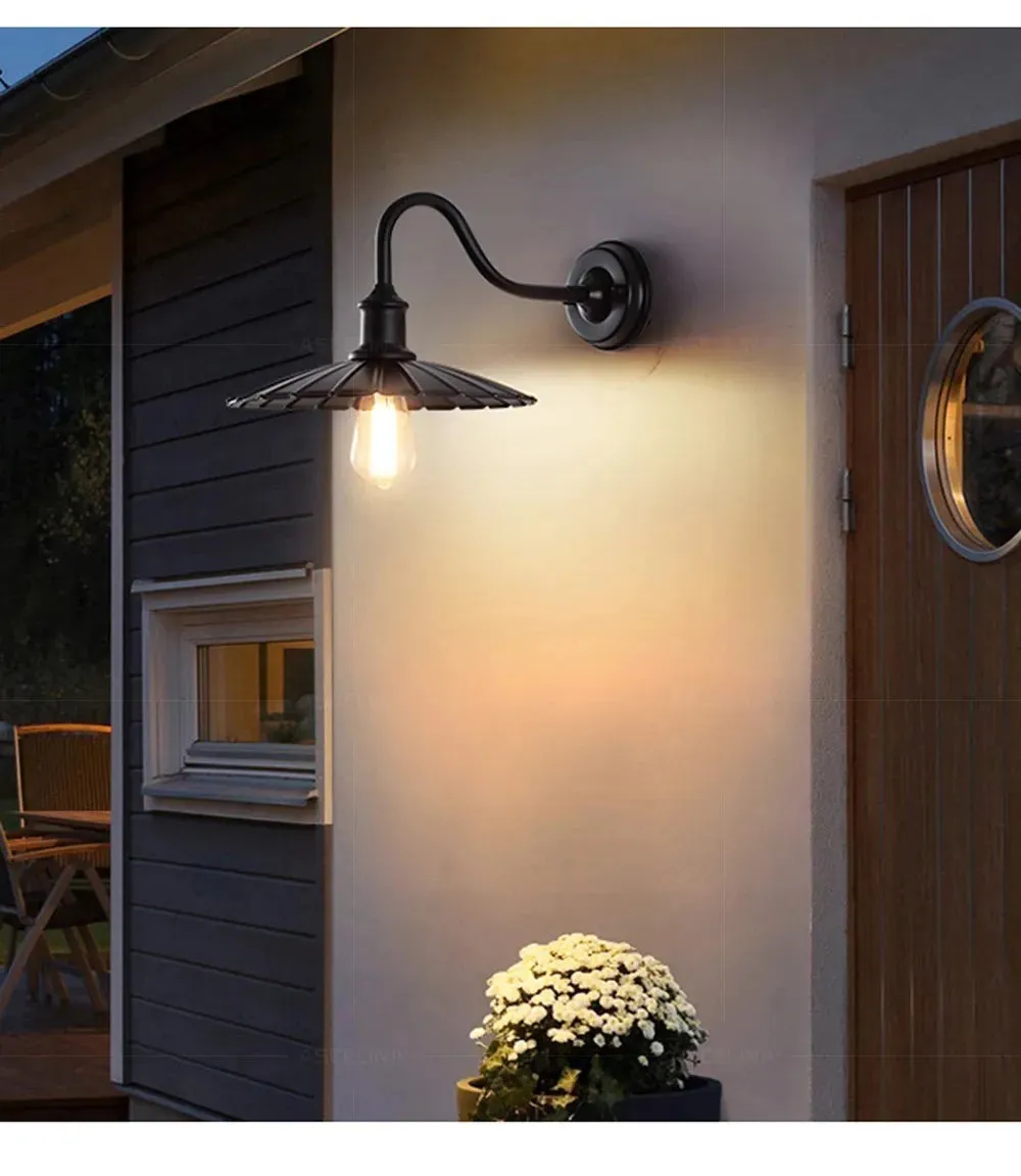 Industry LED Wall Lamp Retro American Style Iron E27 For Courtyard Balcony Staircase Corridor Bedroom Bar Illumination Fixtures