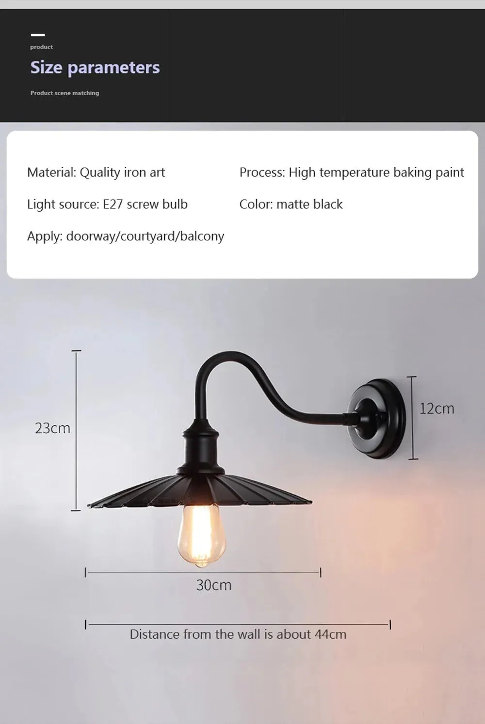 Industry LED Wall Lamp Retro American Style Iron E27 For Courtyard Balcony Staircase Corridor Bedroom Bar Illumination Fixtures