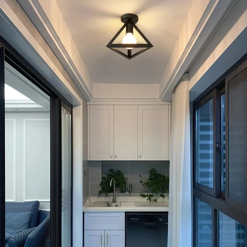 Iron Cage Metal Retro Ceiling Lamp
