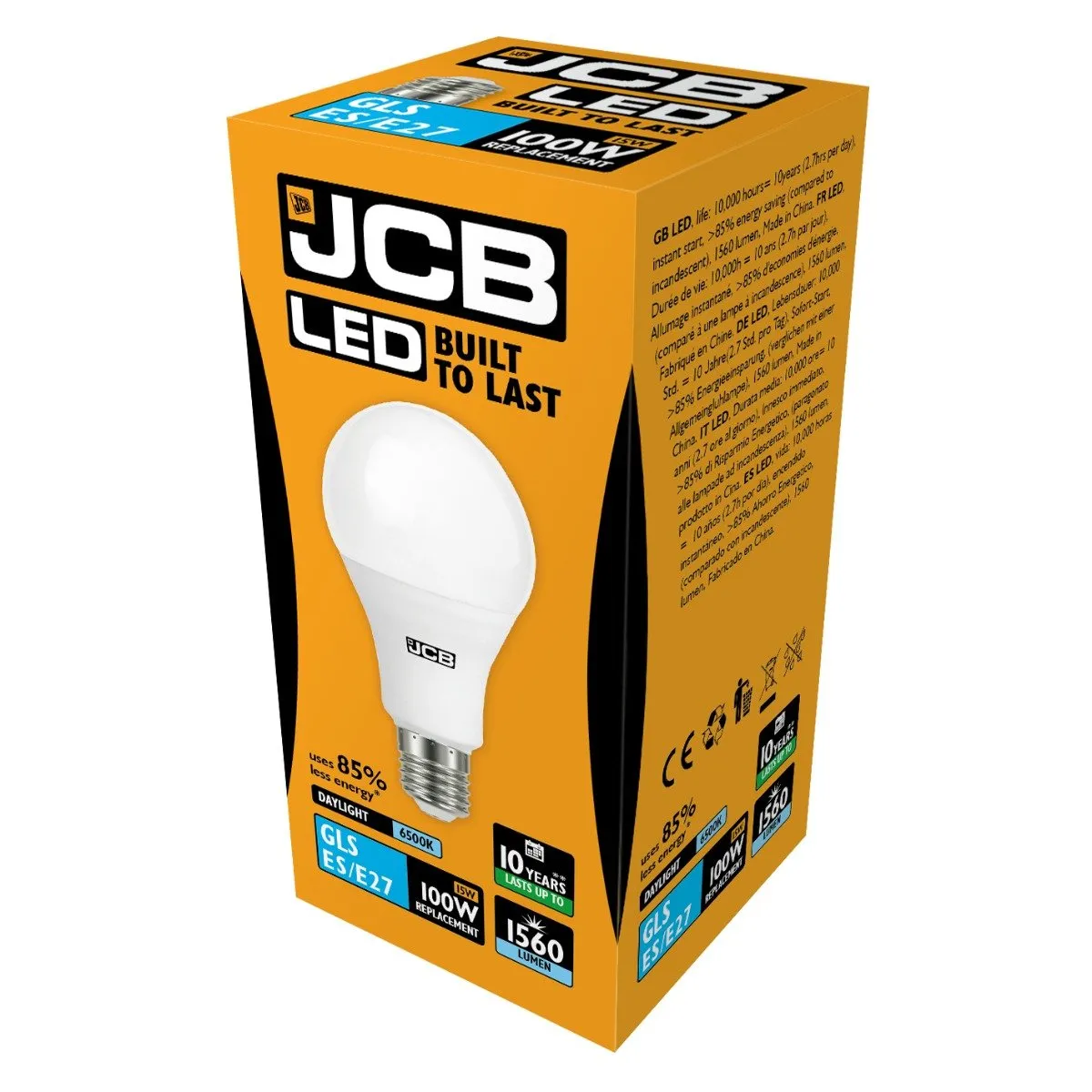JCB 15W E27 GLS LED - 100W Replacement - 1560lm - 6500K - Non Dimmable