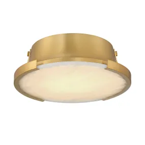 Joni LED Alabaster Flush Mount, Aged Brass