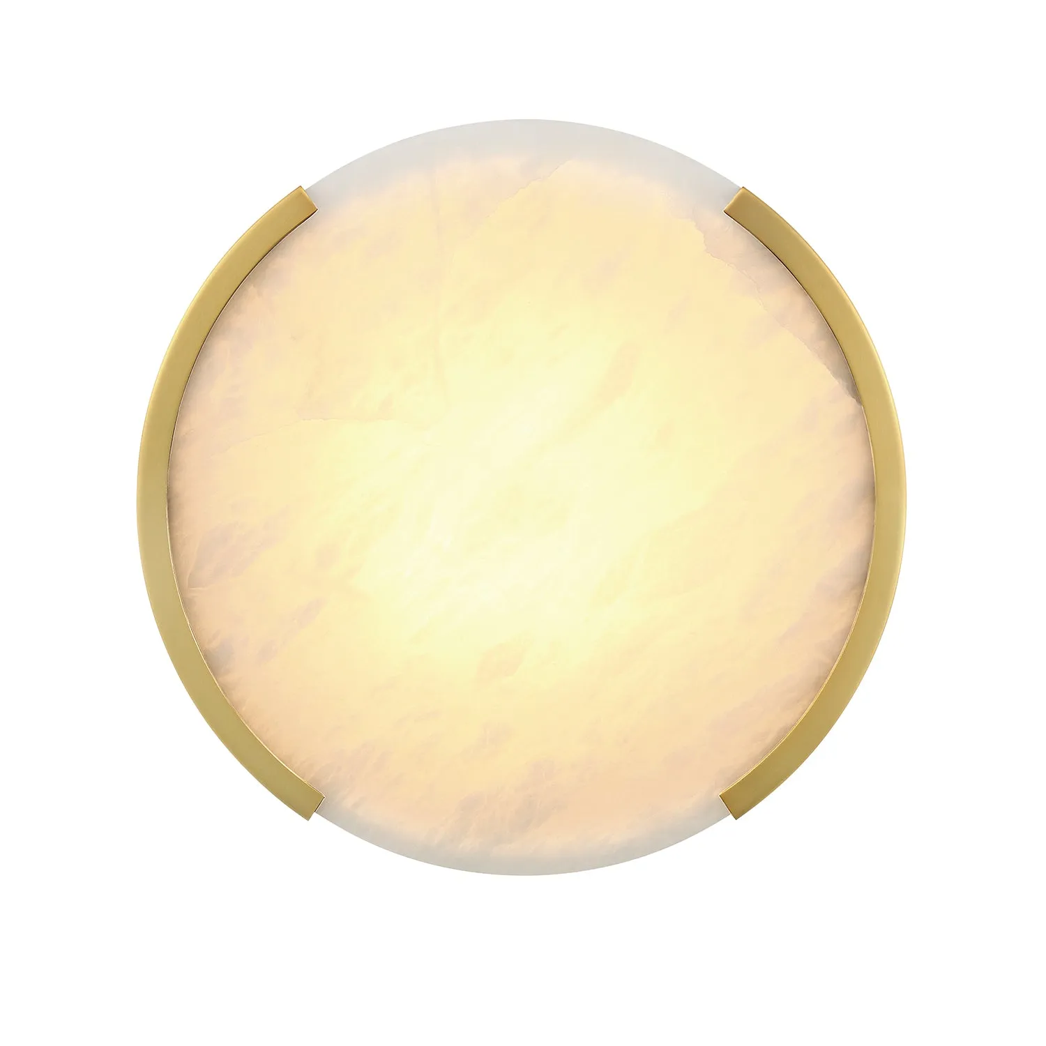 Joni LED Alabaster Flush Mount, Aged Brass