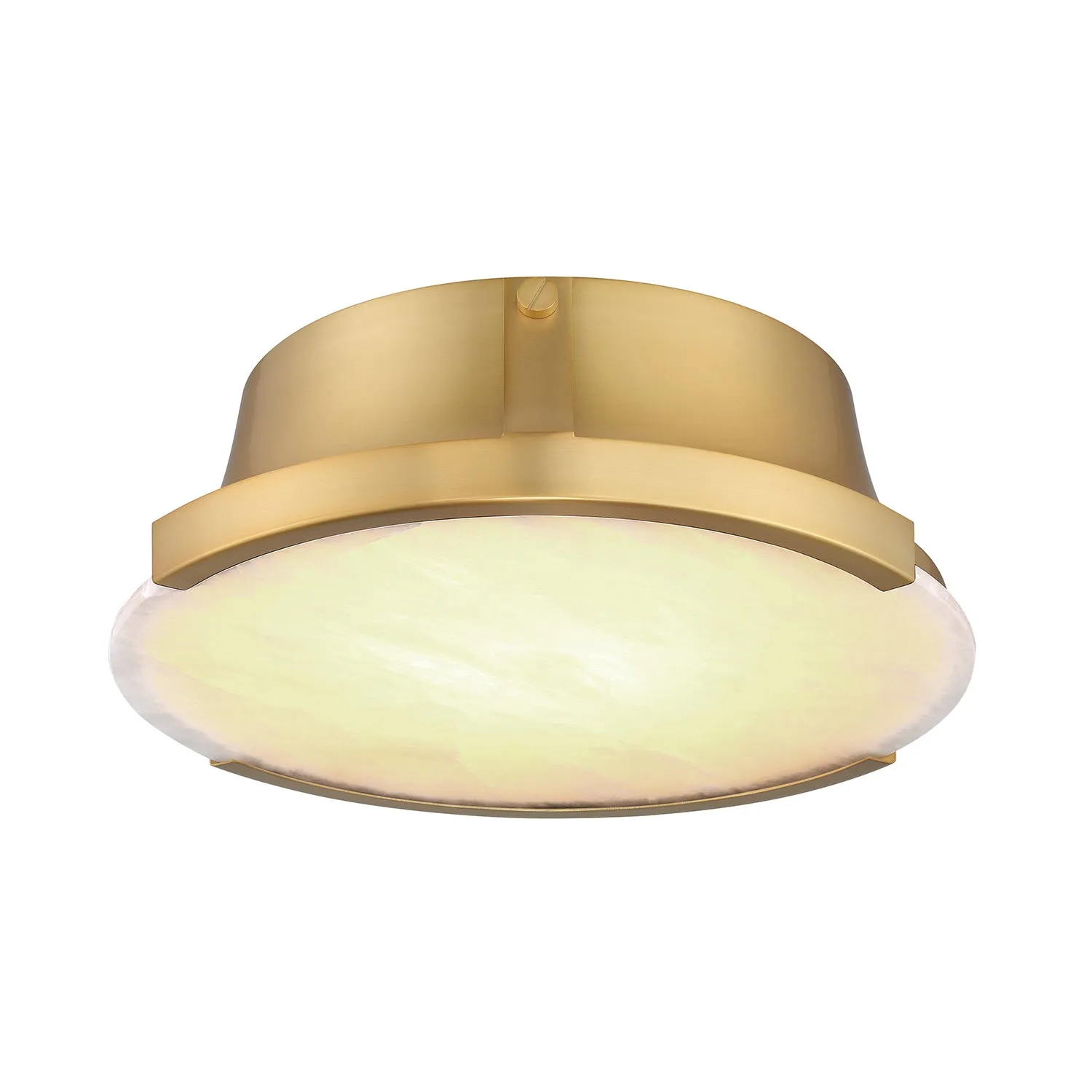 Joni LED Alabaster Flush Mount, Aged Brass