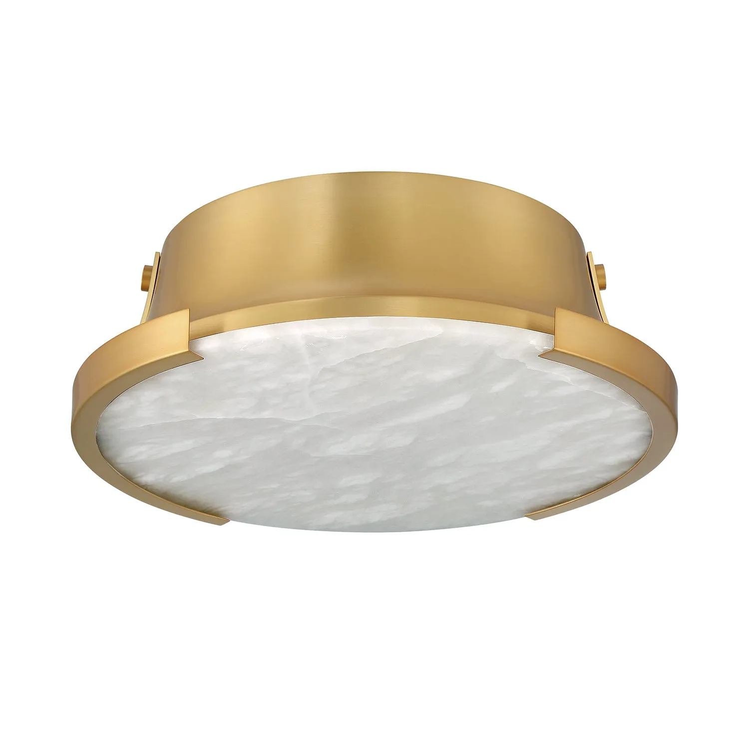 Joni LED Alabaster Flush Mount, Aged Brass