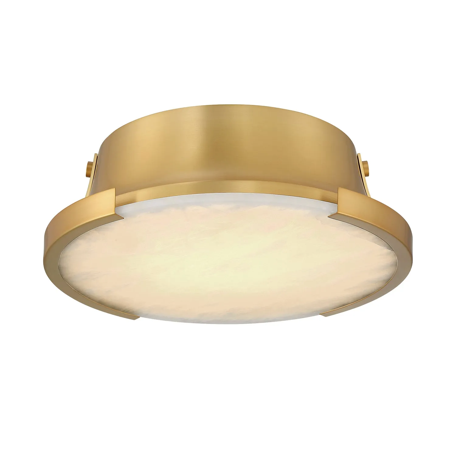 Joni LED Alabaster Flush Mount, Aged Brass