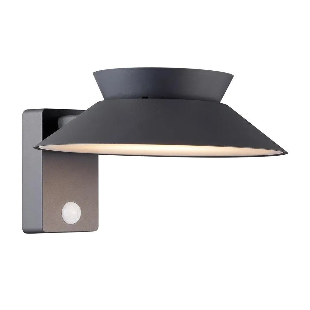 Justina Solar Outdoor LED Wall Light 5w in Black, Anthracite