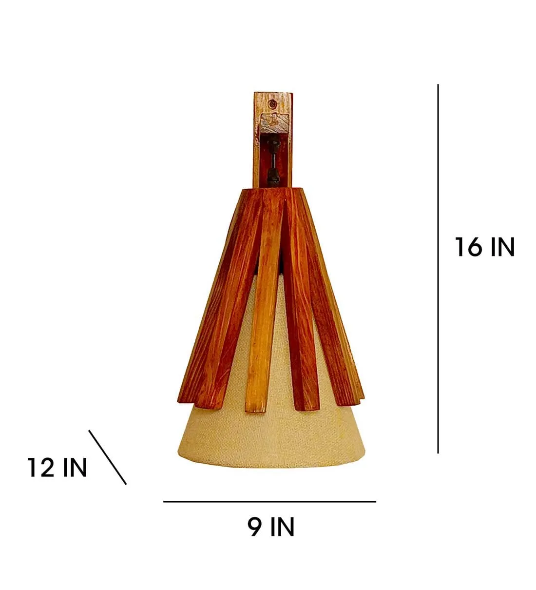 Killi L Brown Wooden Wall Light
