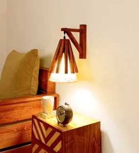 Killi L Brown Wooden Wall Light