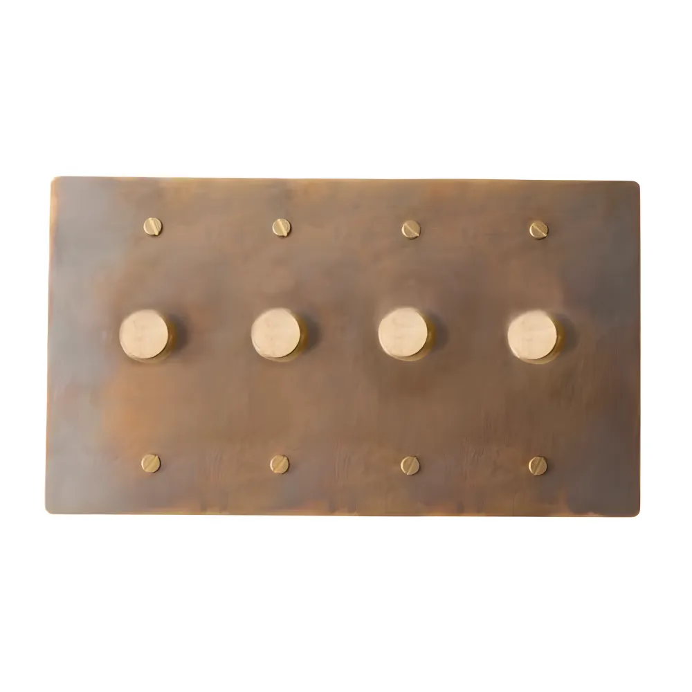 KLAS / Brass Rotary Dimmer Switch (4-Gang)