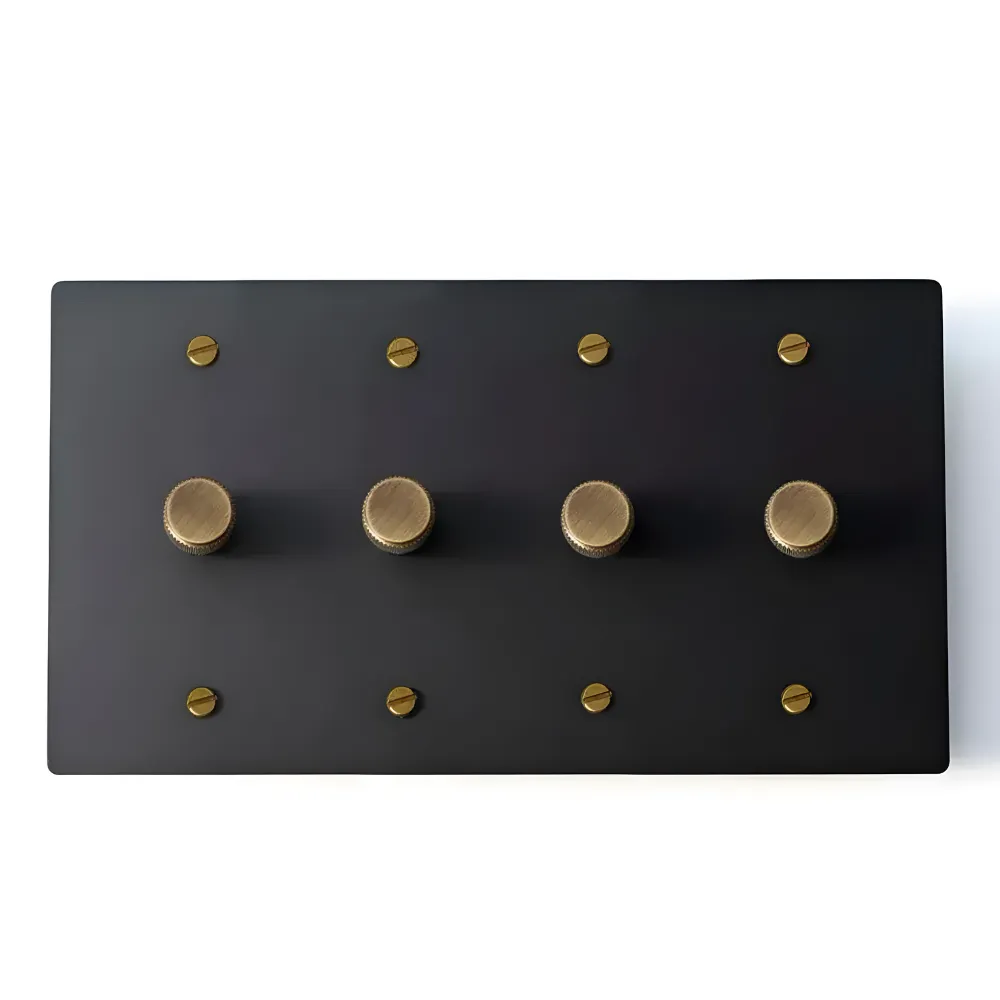 KLAS / Brass Rotary Dimmer Switch (4-Gang)