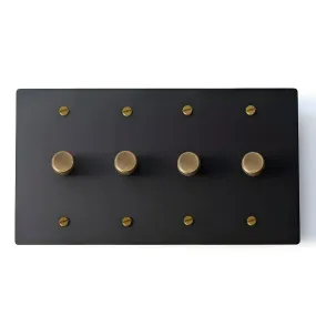 KLAS / Brass Rotary Dimmer Switch (4-Gang)
