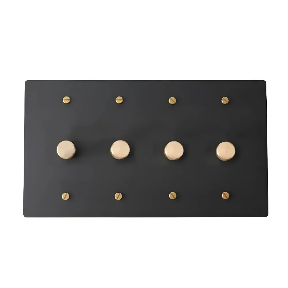 KLAS / Brass Rotary Dimmer Switch (4-Gang)