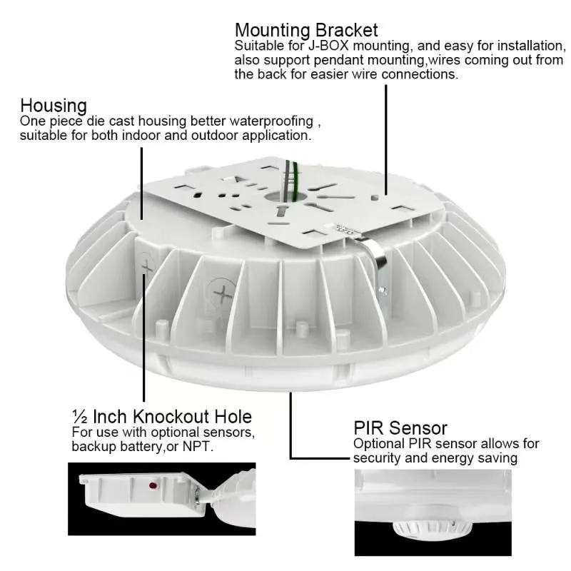 Konlite LED Canopy CP0203 Series - 30W - 3,600 Lumens - 5000K - 120-277V - White -Dimmable- 70W Equal