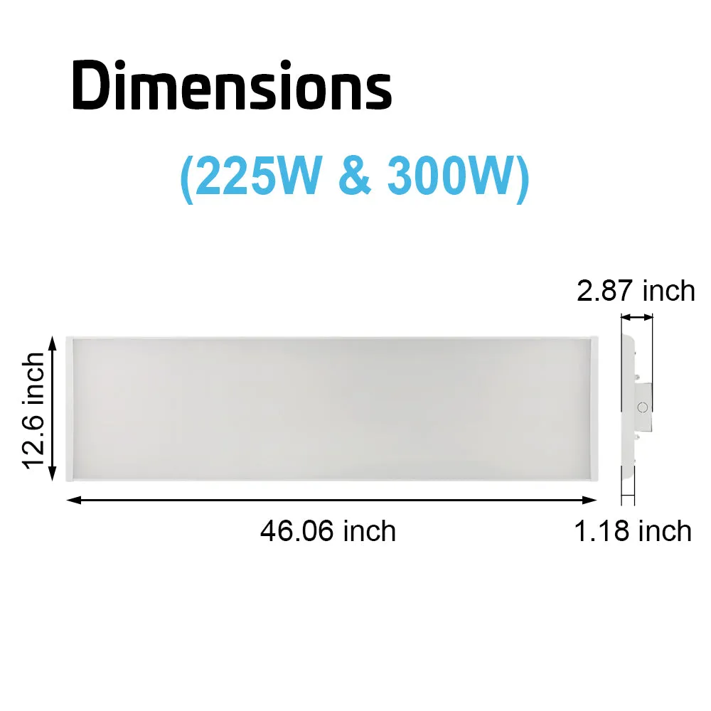 Konlite Linear LED High Bay Light - 225W - 1X4FT- 120-277V - 31500 Lumens - 5000K - 600W Equal
