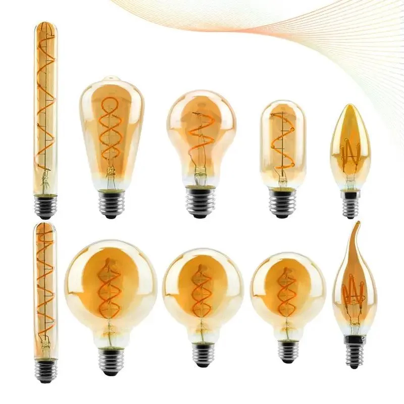 LATTUSO- LED- Filament Bulb Spiral Light/ 4W 2200K /C35 T45 optional