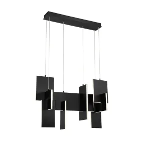LED Chandelier from the Coburg Collection in Black Finish by Eurofase