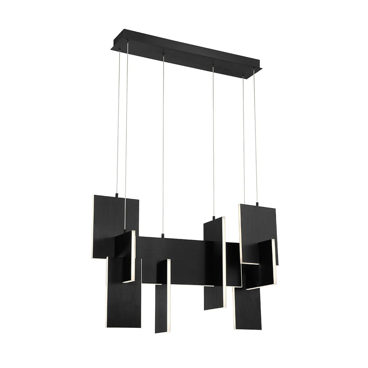 LED Chandelier from the Coburg Collection in Black Finish by Eurofase
